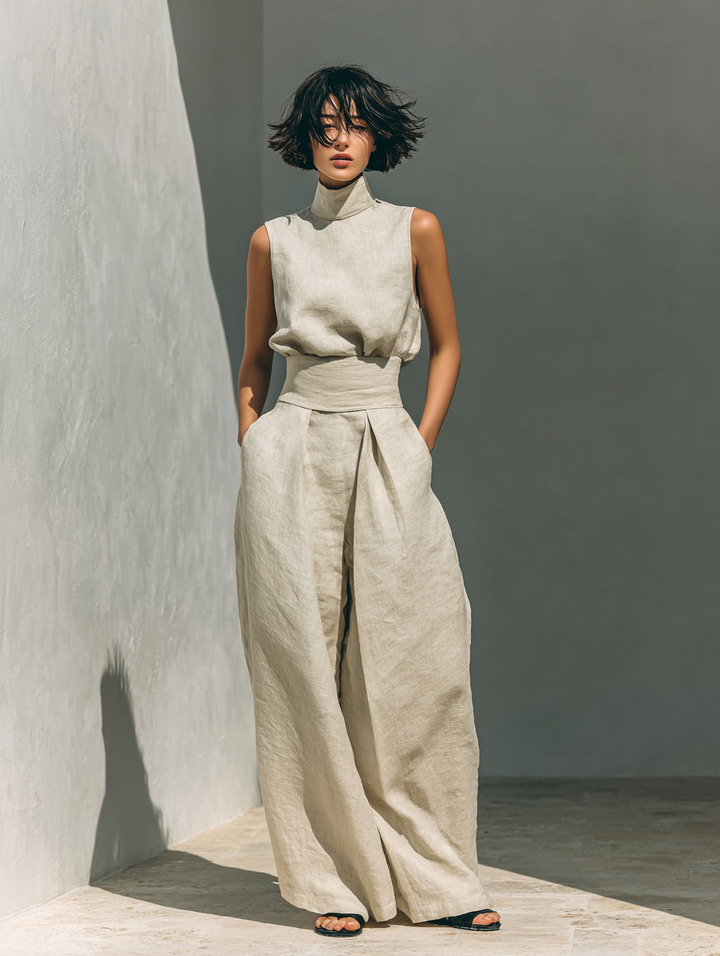 Maria | Top and baggy cotton trousers
