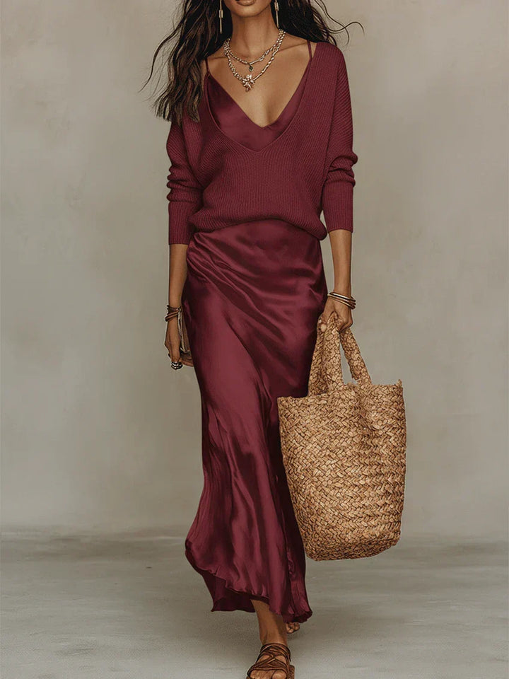 Elena | Midi Dress with Included Pullover