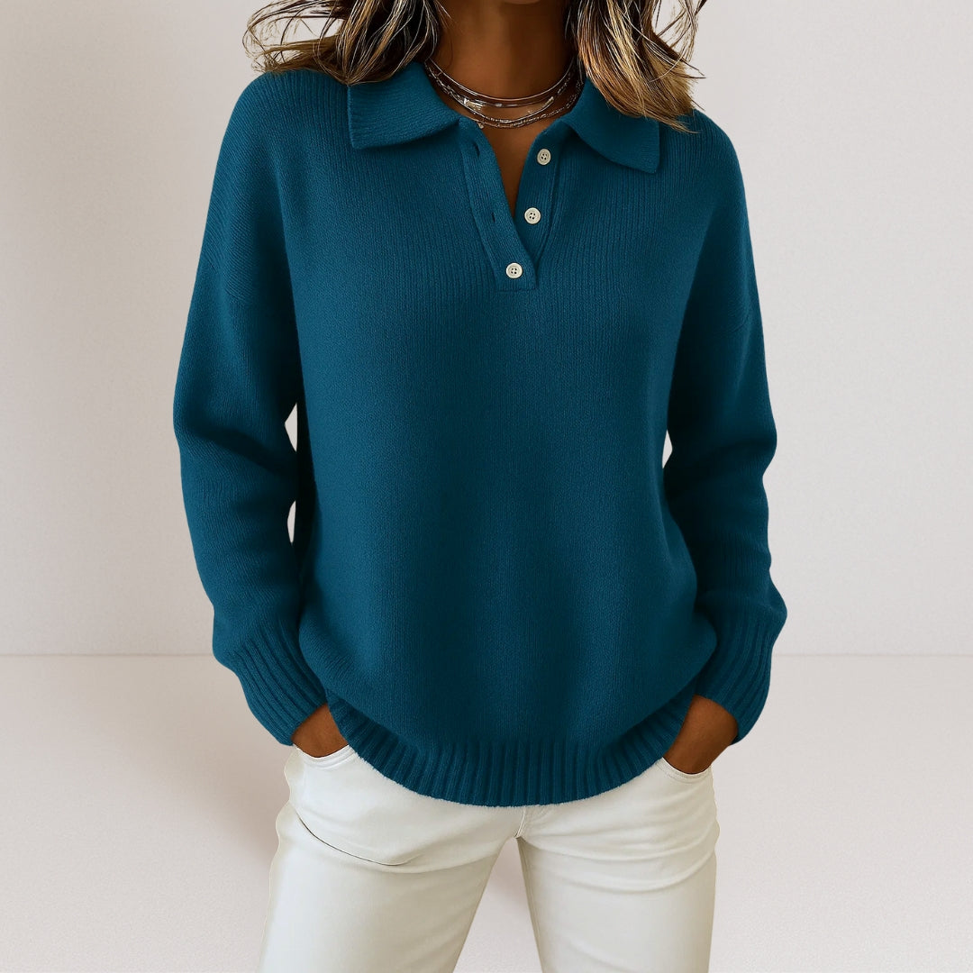 Olivia™ - Camisola de caxemira suave com gola