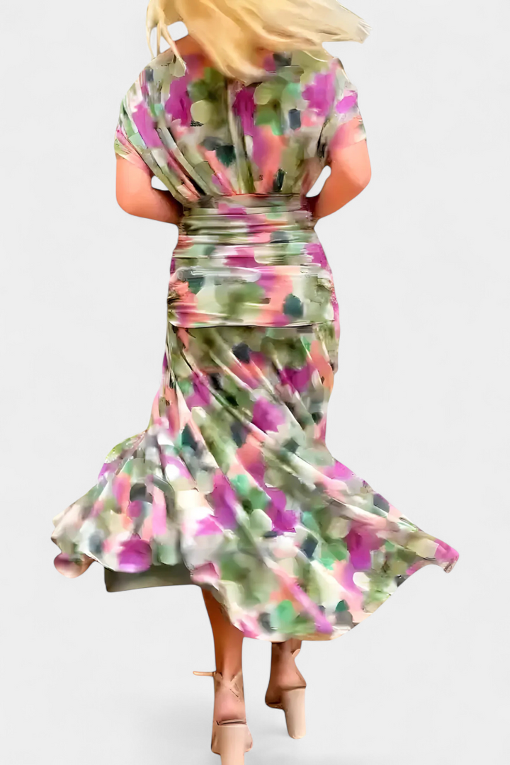 Alondra | Colourful V-neck long dress