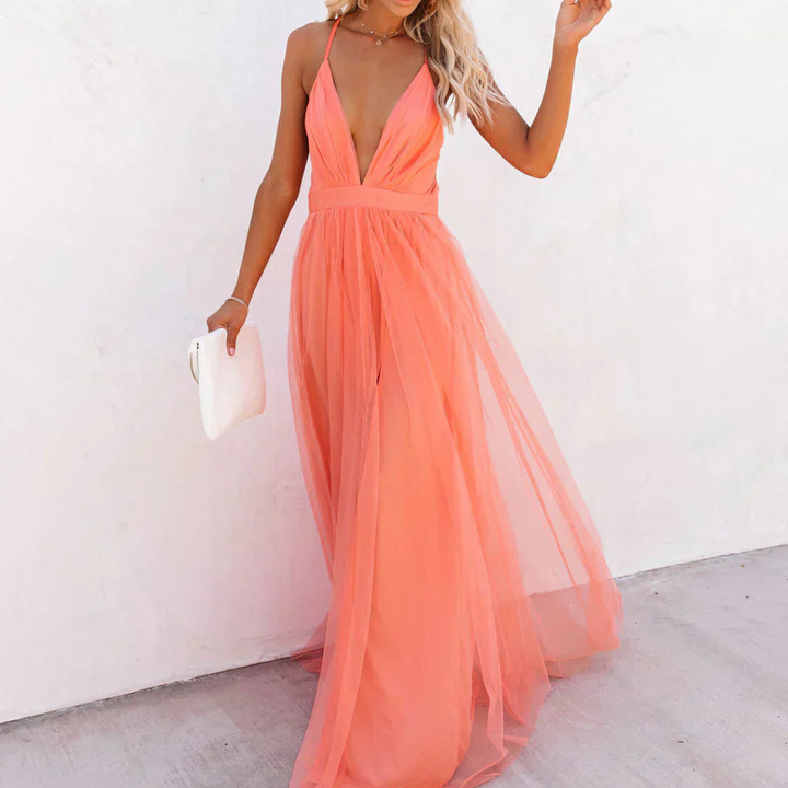 MARTA | Coral maxi dress