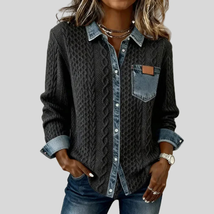 Simão™ | Denim Patchwork Shirt