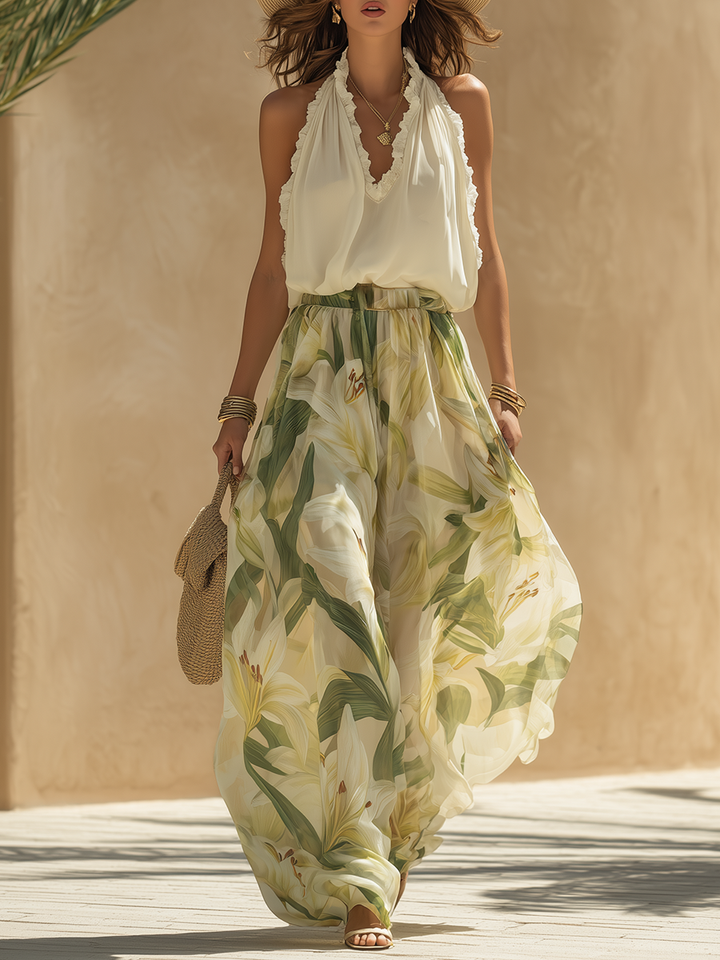Lysandra™ | Conjunto Elegante e Etéreo com Padrão Floral