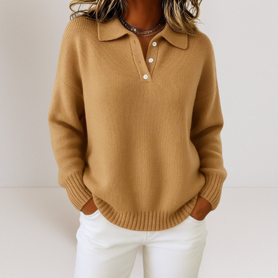 Olivia™ - Camisola de caxemira suave com gola