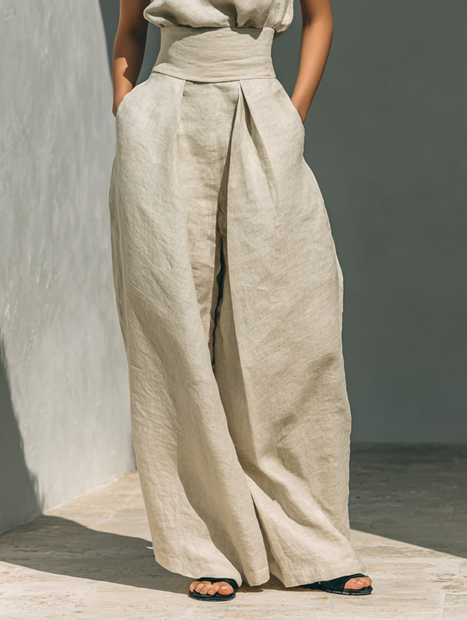 Maria | Top and baggy cotton trousers
