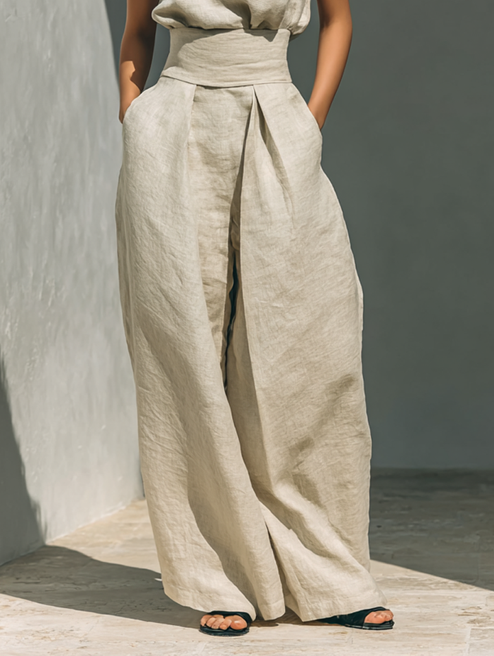 Maria | Top and baggy cotton trousers