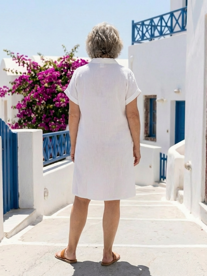 Gabriel | Vestido midi com mangas curtas e bolso à frente