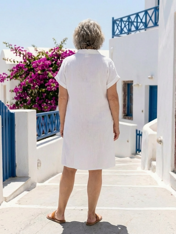 Gabriel | Vestido midi com mangas curtas e bolso à frente