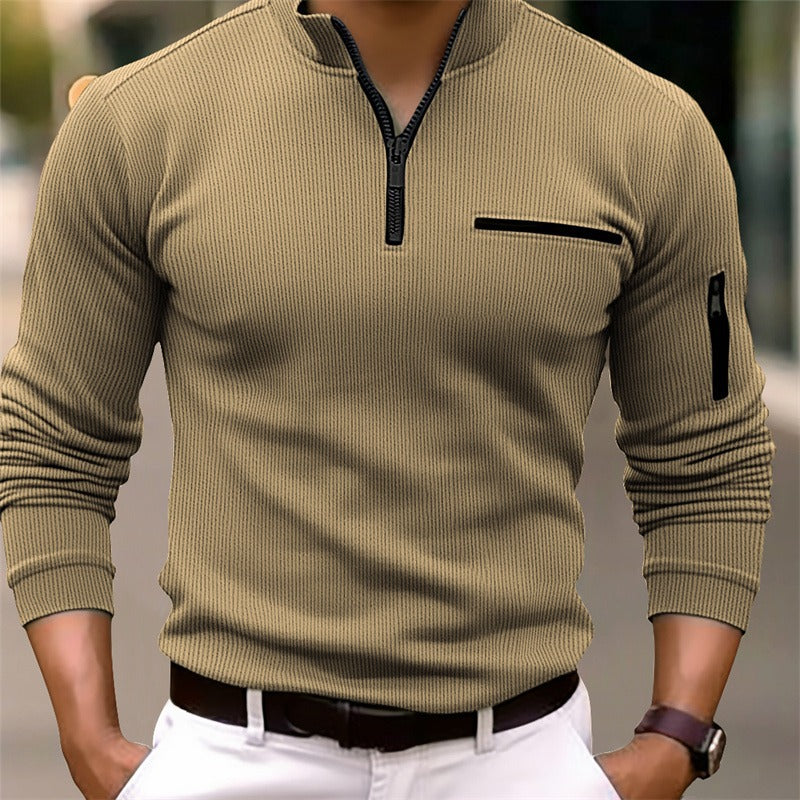 Gusteous™ - Long Sleeve Zip Polo