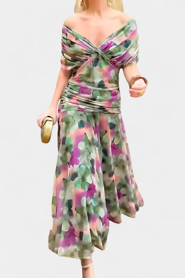 Alondra | Colourful V-neck long dress