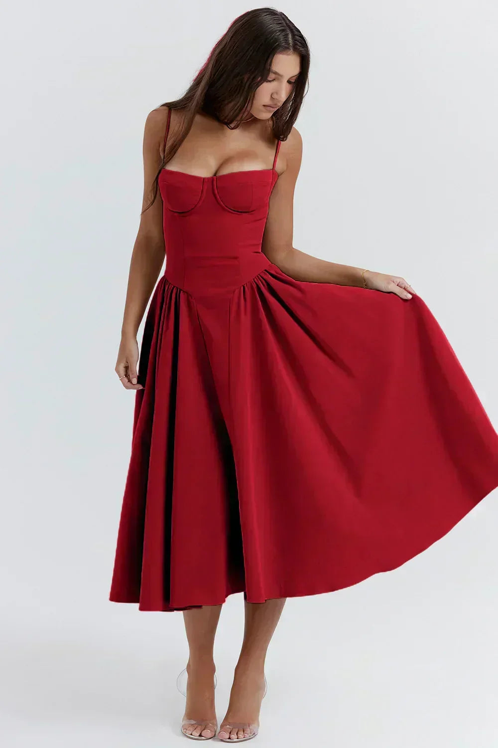 Sigrid | Vestido camiseiro, sem mangas, comprimento midi
