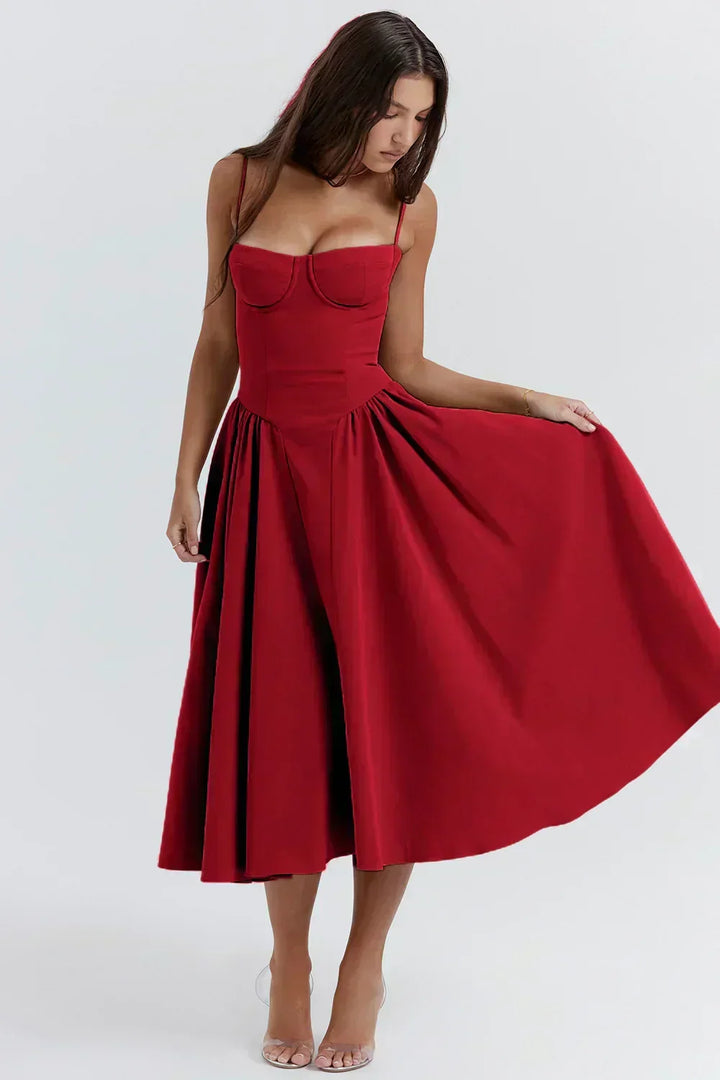 Sigrid | Vestido camiseiro, sem mangas, comprimento midi
