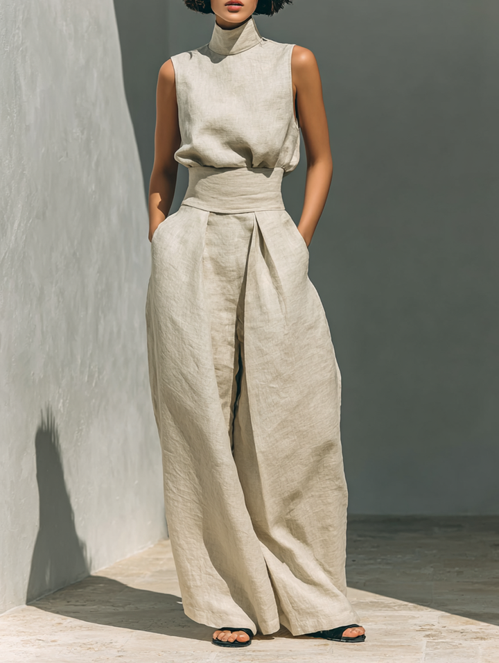 Maria | Top and baggy cotton trousers