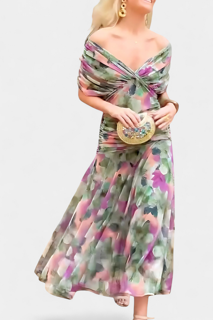Alondra | Colourful V-neck long dress