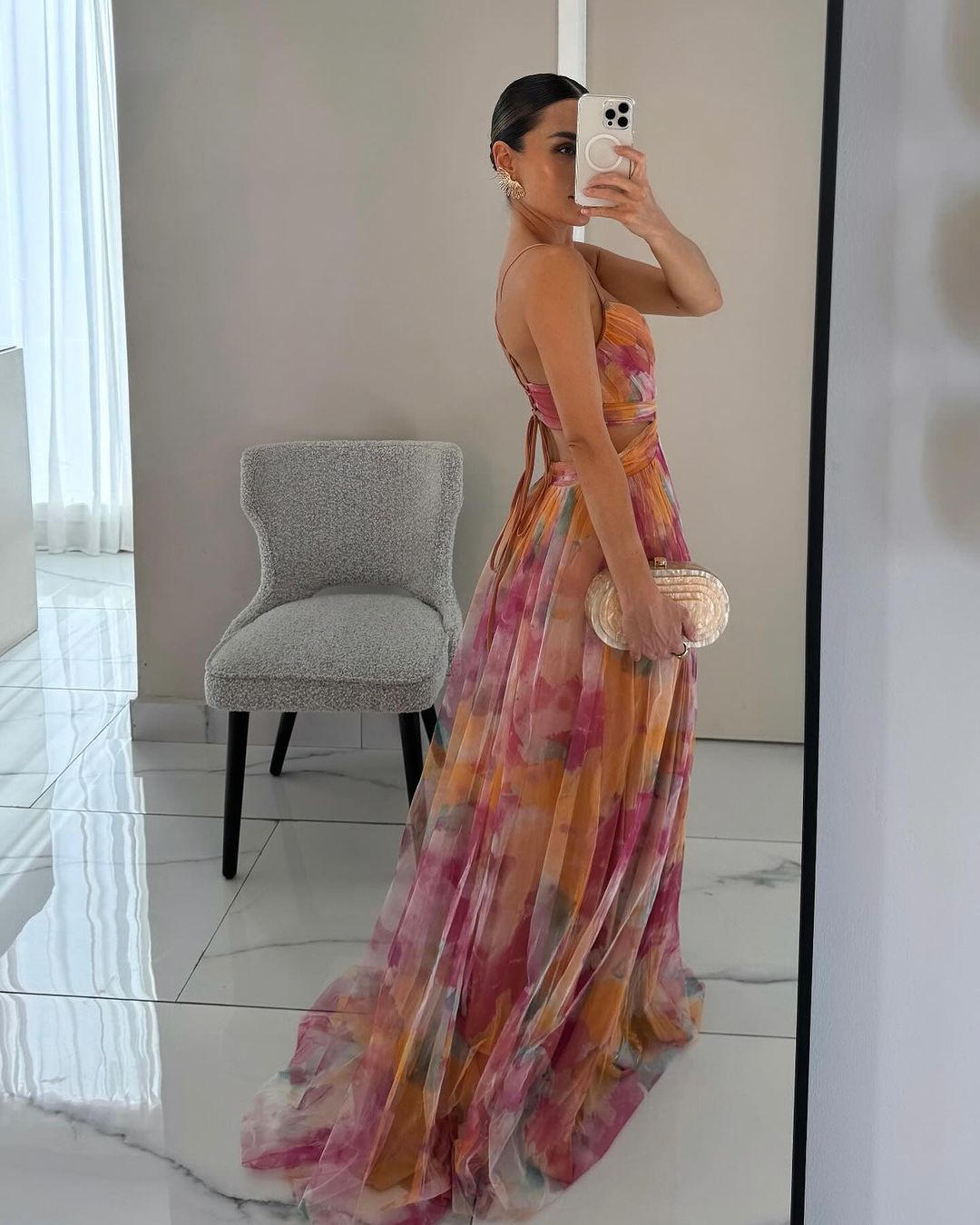 Gizel | Vestido maxi com padrão floral