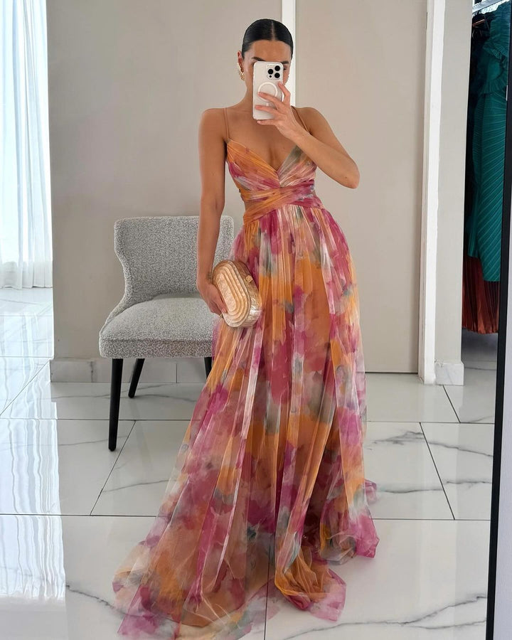 Gizel | Vestido maxi com padrão floral