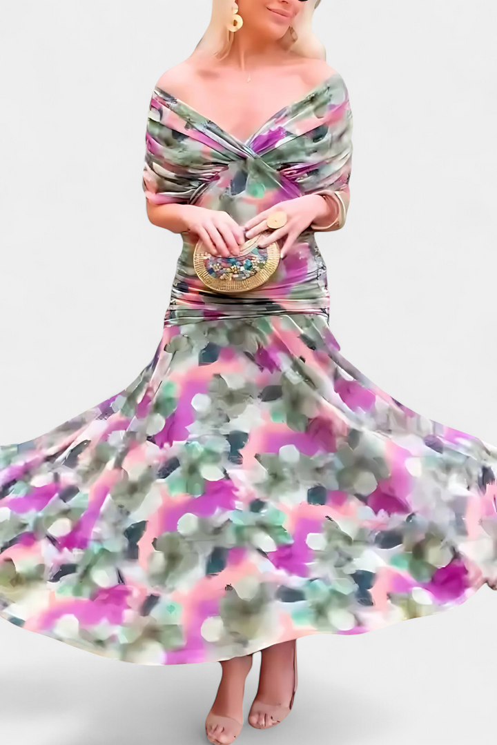Alondra | Colourful V-neck long dress