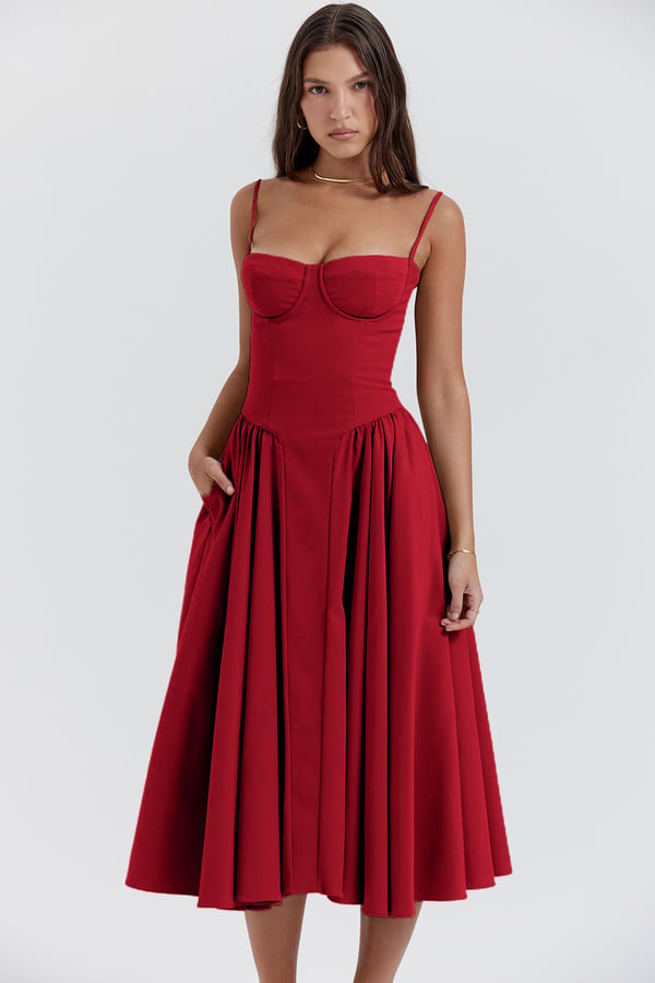 Sigrid | Vestido camiseiro, sem mangas, comprimento midi