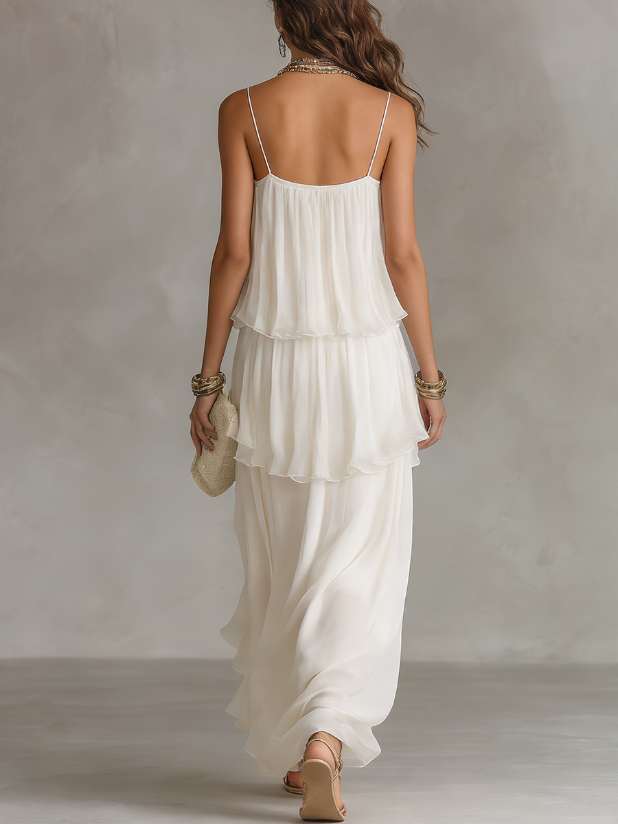 Aurélia - Vestido maxi em chiffon