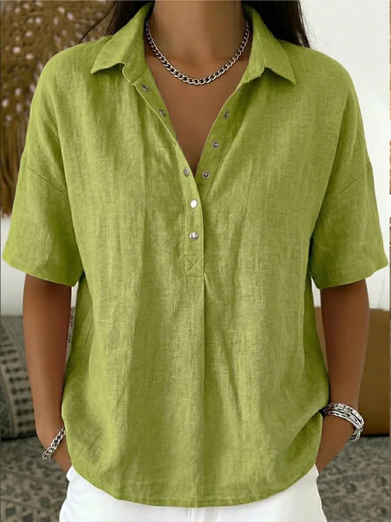 Tessa | Blusa com gola e botões decorativos