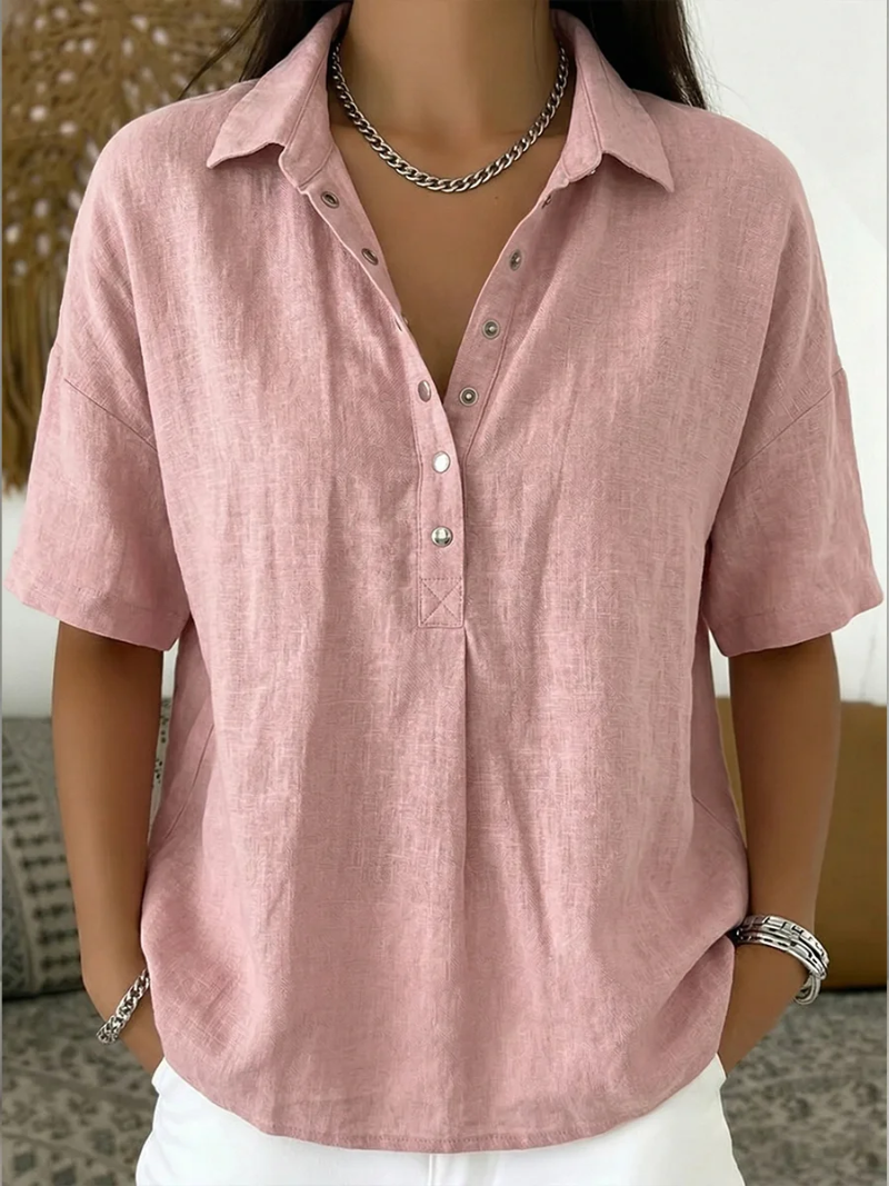 Tessa | Blusa com gola e botões decorativos