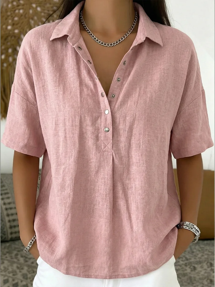 Tessa | Blusa com gola e botões decorativos