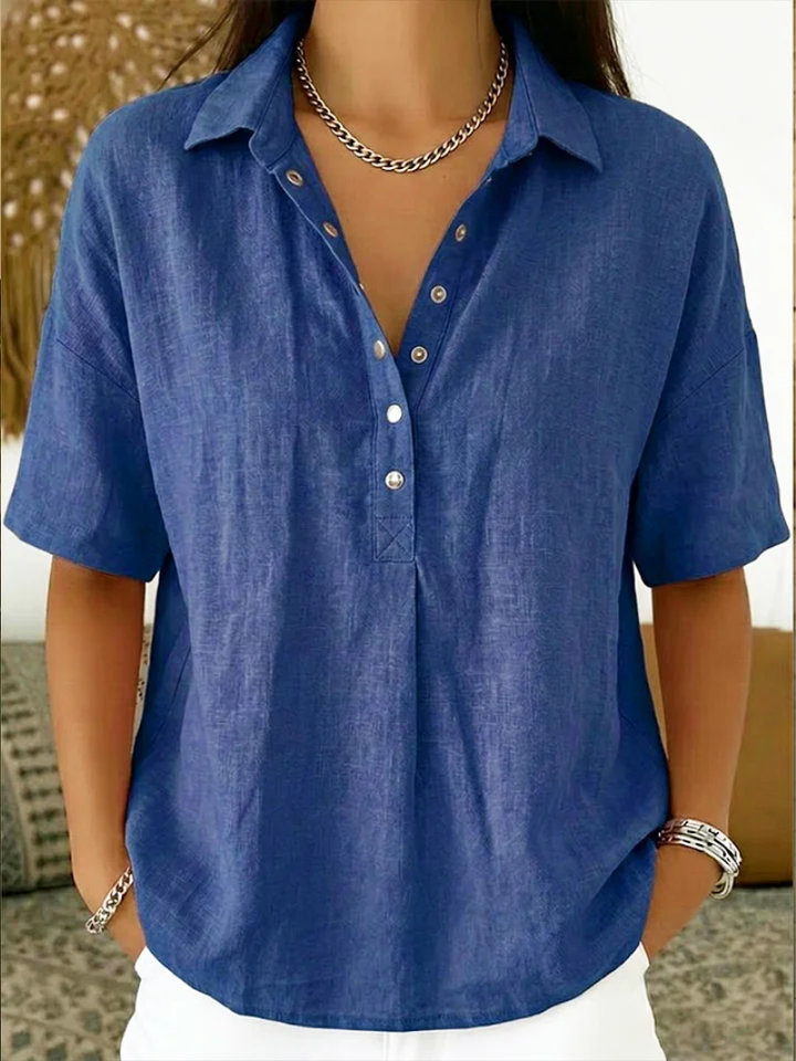 Tessa | Blusa com gola e botões decorativos