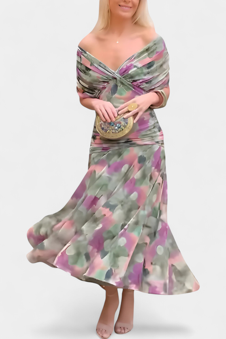 Alondra | Colourful V-neck long dress