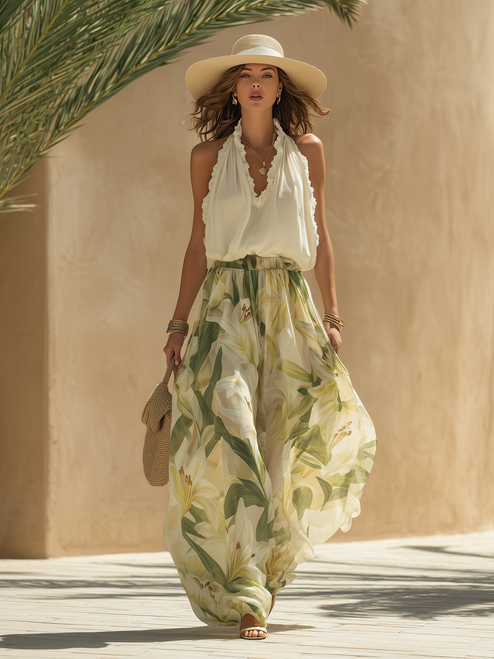 Lysandra™ | Conjunto Elegante e Etéreo com Padrão Floral
