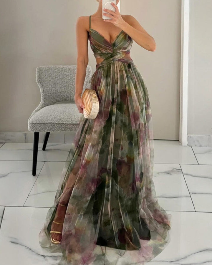 Gizel | Vestido maxi com padrão floral