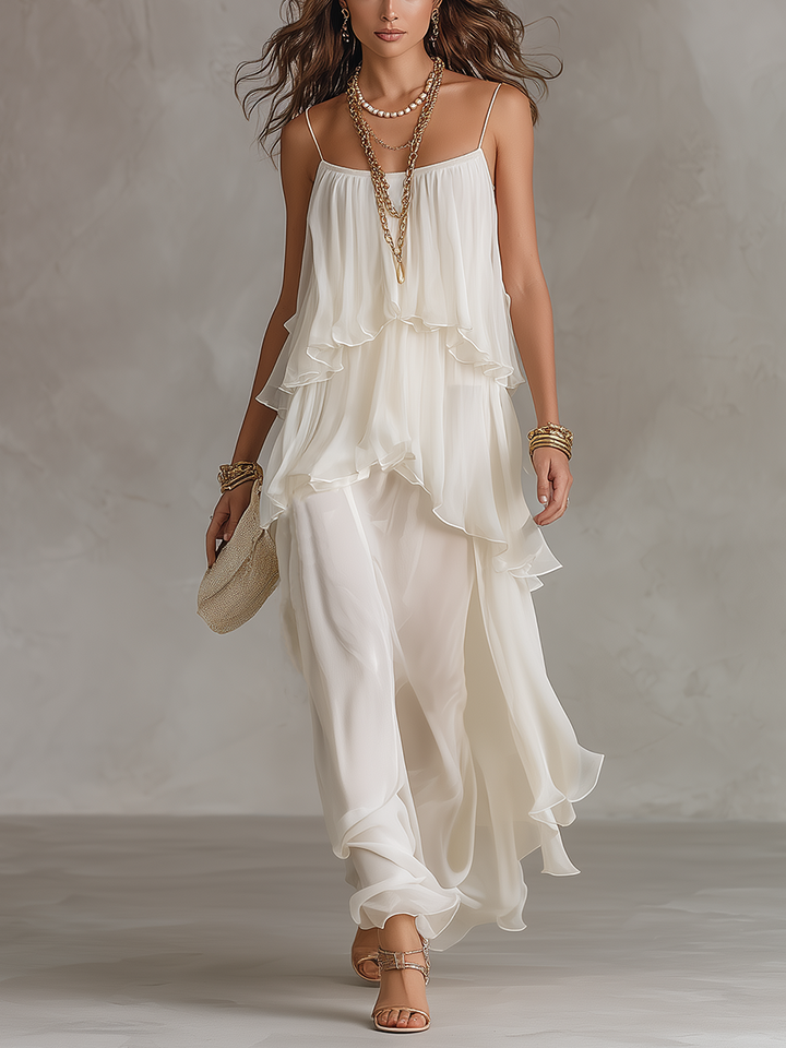 Aurélia - Vestido maxi em chiffon