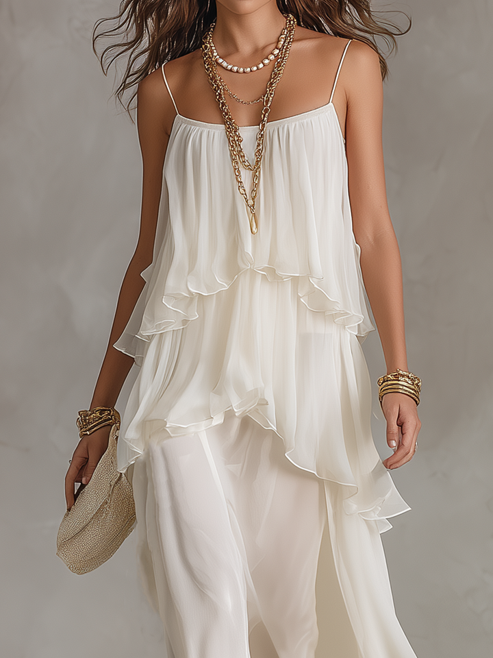 Aurélia - Vestido maxi em chiffon