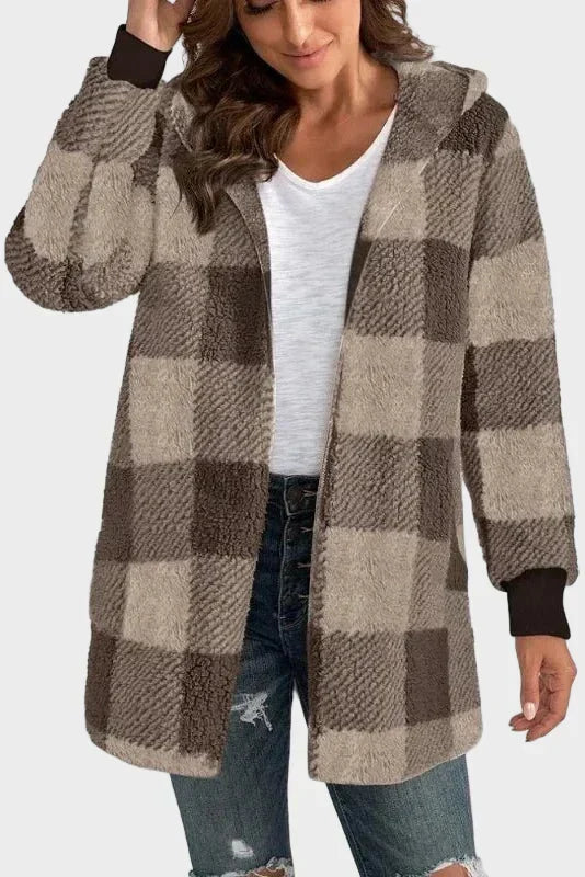 Alberte | Sweatshirt com capuz em xadrez