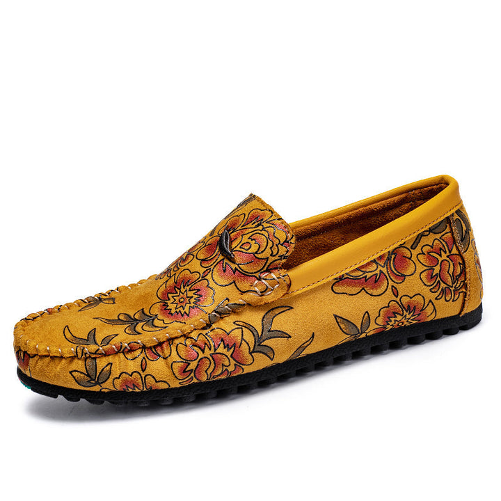 Mocassins de Couro com Design Colorido
