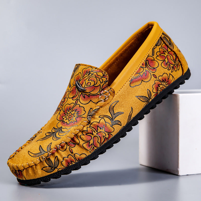 Mocassins de Couro com Design Colorido