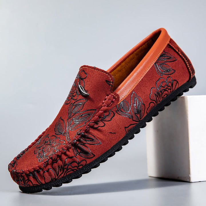 Mocassins de Couro com Design Colorido