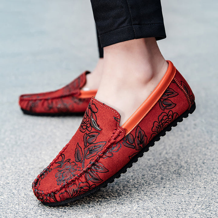 Mocassins de Couro com Design Colorido
