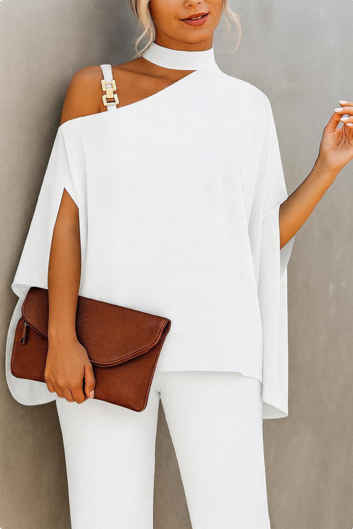 Elegant Bee Blouse, made in Italy, with decorative golden strap