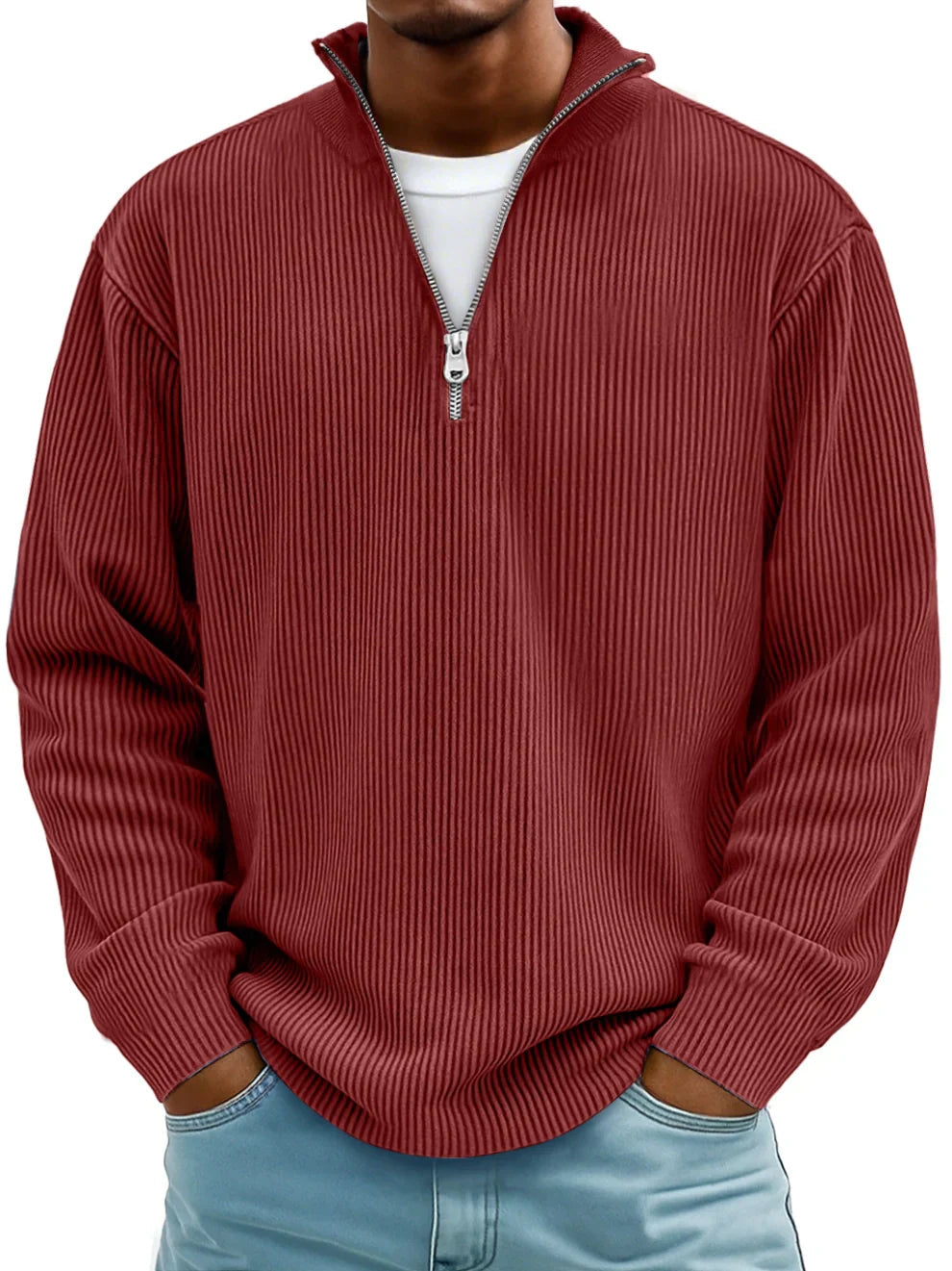 Calix™ | Pullover moderno de homem com fecho a meio
