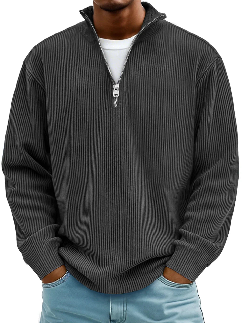 Calix™ | Pullover moderno de homem com fecho a meio