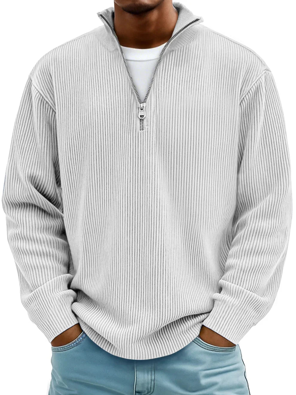 Calix™ | Pullover moderno de homem com fecho a meio