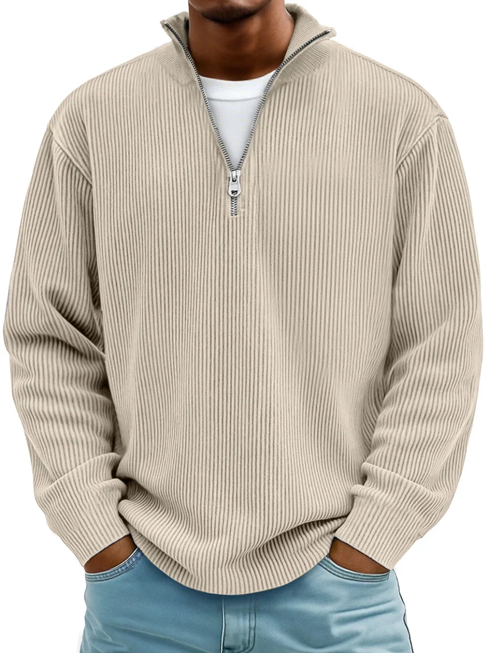 Calix™ | Pullover moderno de homem com fecho a meio