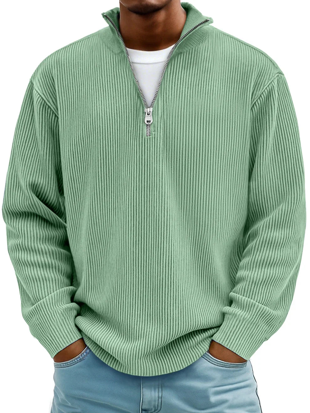 Calix™ | Pullover moderno de homem com fecho a meio