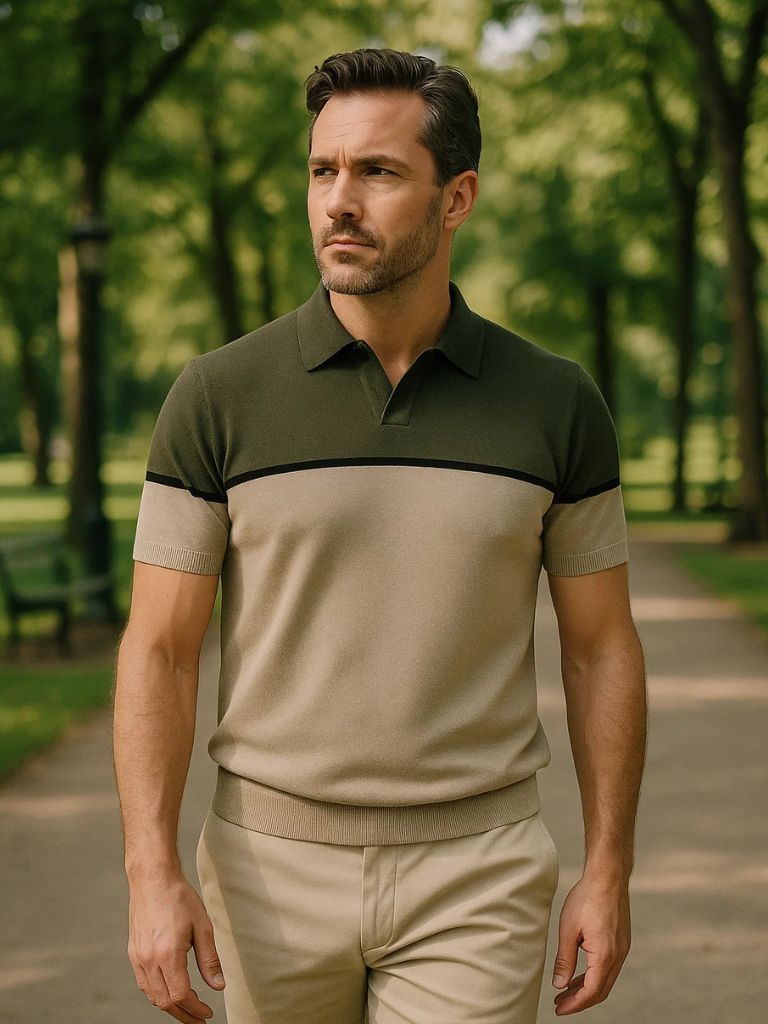 Casper™ | Polo de Veludo Castanho-claro