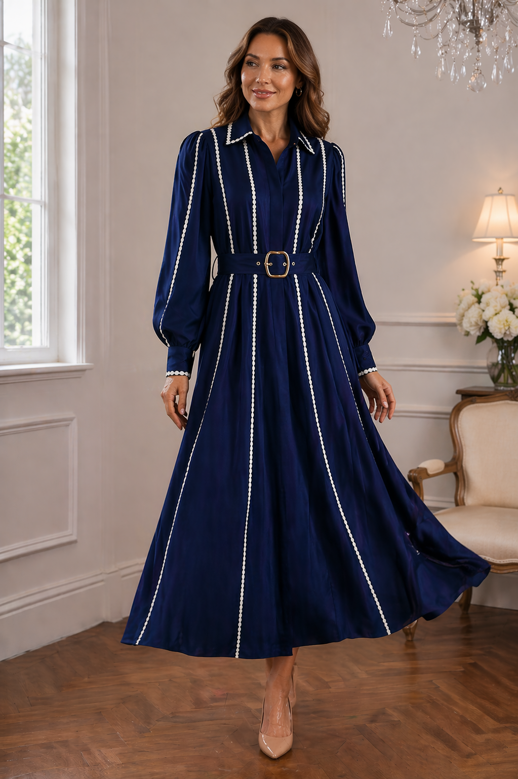 Alexandra - Vestido com cintura elegante