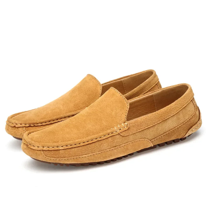Mocassins de luxo premium em camurça