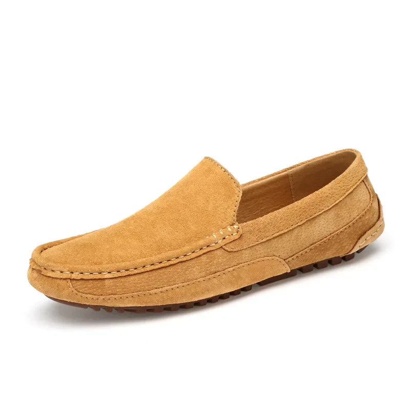 Mocassins de luxo premium em camurça