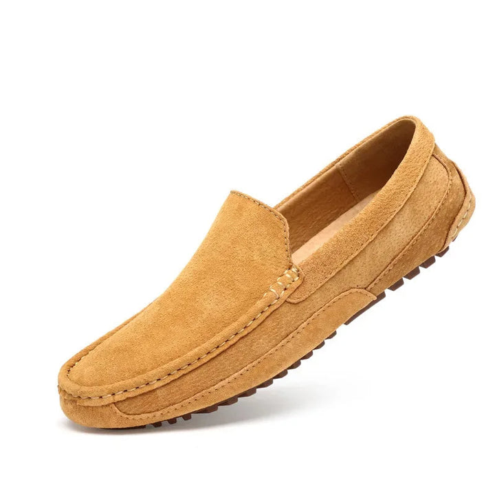Mocassins de luxo premium em camurça