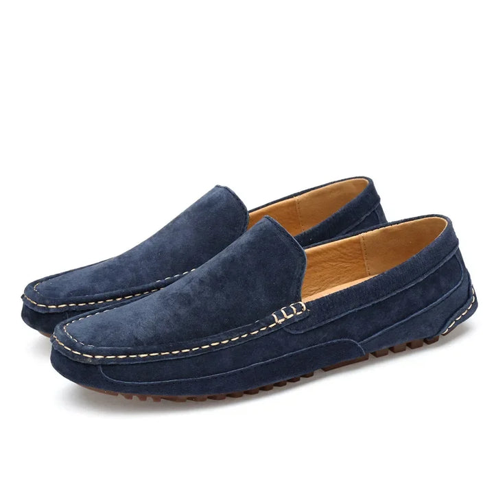 Mocassins de luxo premium em camurça