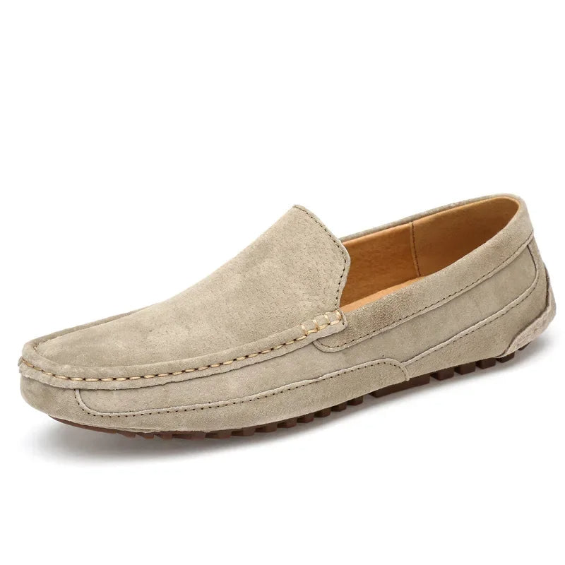 Mocassins de luxo premium em camurça